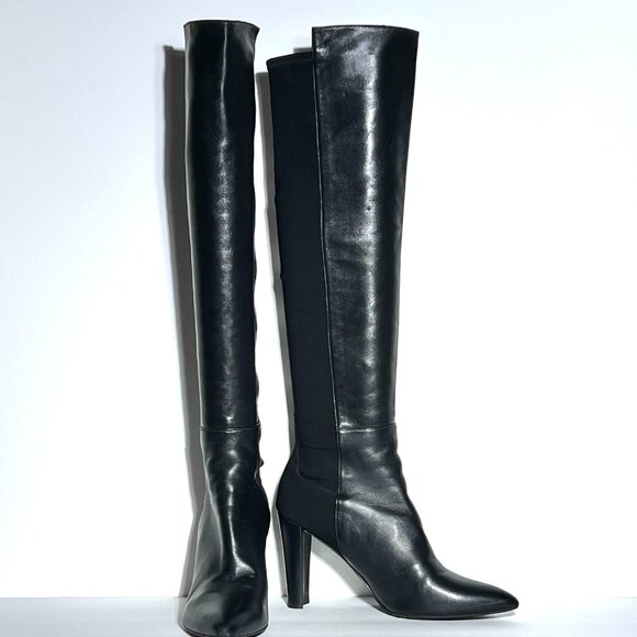 Stuart Weitzman Black Over the Knee 50/50 High Heel Boot Sz 8 - Picture 10 of 15